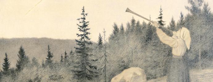 Th.Kittelsen - fra skisser til ferdige tegninger