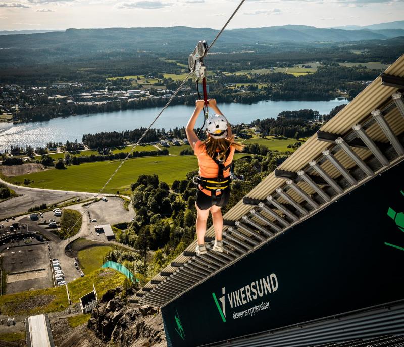 Zipline at the Vikersund ski jump