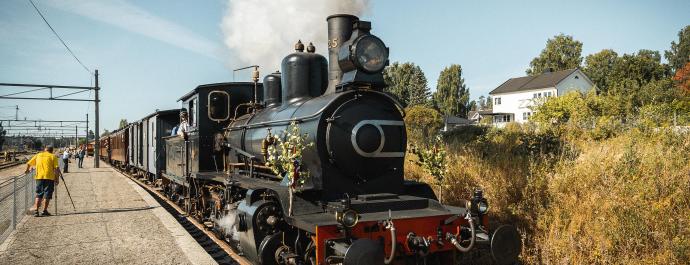 Old-fashioned train ride on the Krøder Railway Line