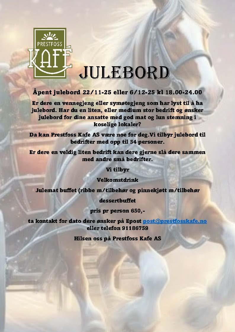 Julebord på Prestfoss Kafé
