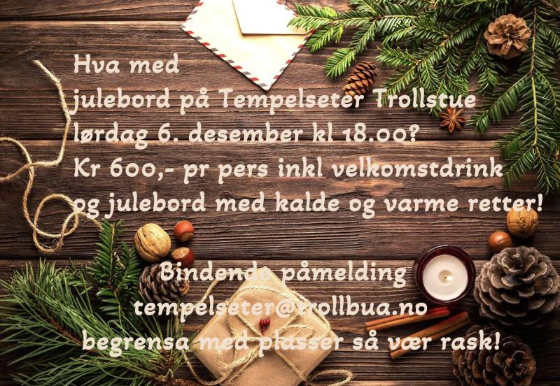 Julebord på Tempelseter Trollstue